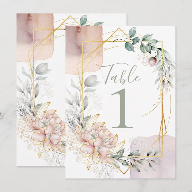 Convite The Aureate Frame Floral Greenery Wedding  (Frente/Verso)