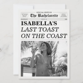 Convite The Bachelorette Newspaper Last Toast On The Coast