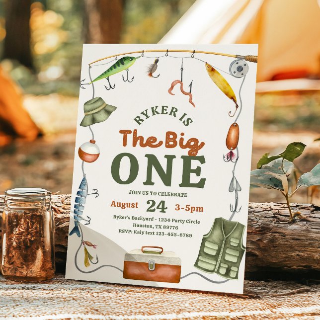 Convite The Big One Fishing Birthday Invitation (Criador carregado)