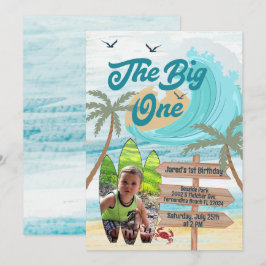 Convite The Big One Surf Personalizado Foto Grande Onda Pr
