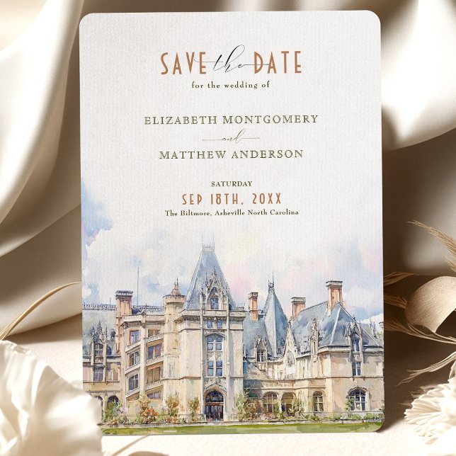 Convite The Biltmore Asheville NC Viagem Save-the-Date (Criador carregado)