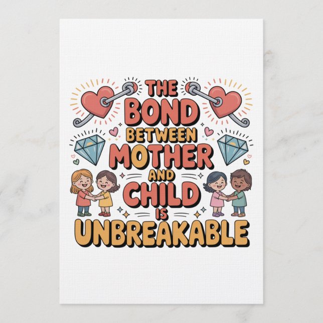 Convite The Bond Between Mother And Child Is Unbreakable (Frente)