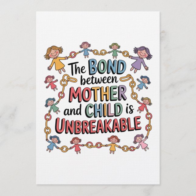Convite The Bond Between Mother And Child Is Unbreakable (Frente)