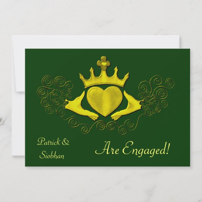 Convite The Claddagh (Dourado) (Frente)