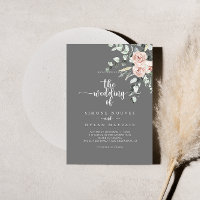 The Classic Pink Rose Floral Gray Wedding Of 