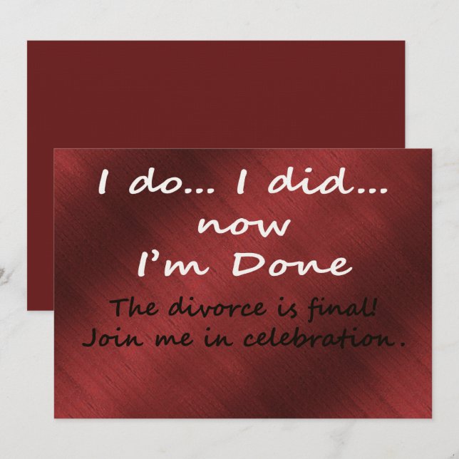 Convite The Divorce is Final (Frente/Verso)