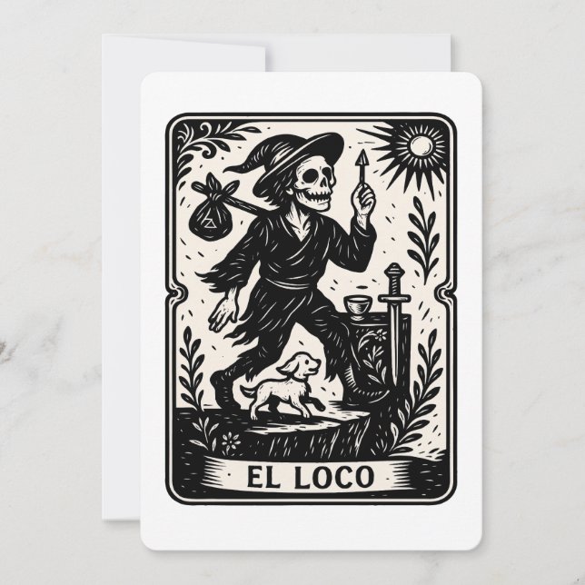 Convite The Fool Tarot Card Art Print (Frente)