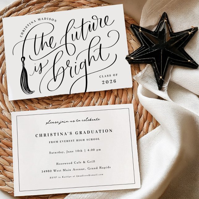 Convite The Future is Bright Graduation Invitation Card (Criador carregado)