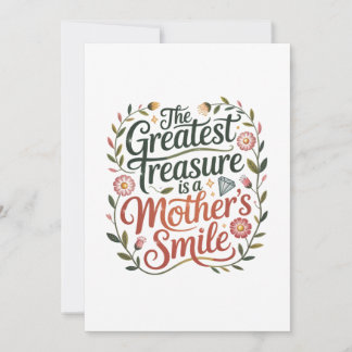 Convite The Greatest Treasure Is A Mother's Smile