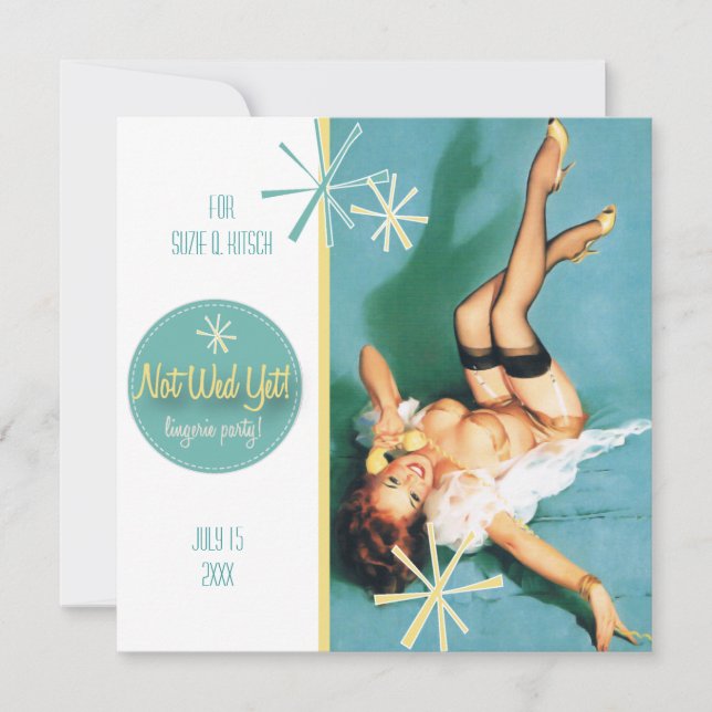 Convite The Kitsch Bitsch : Ainda Não A Wed! Partido da Fu (Frente)