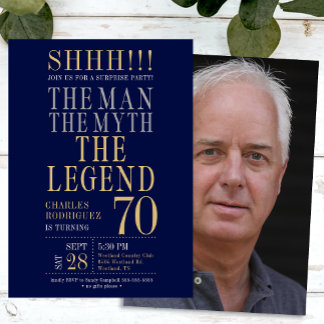 Convite The Man The Myth The Legend Surprise 70th Birthday