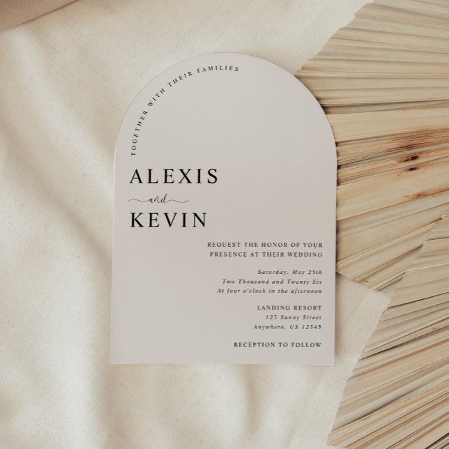 Convite The Modern Neutral Arch Wedding Invitation (Criador carregado)