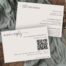 Convite The Modern Neutral RSVP and Details Card 