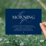 Convite The Morning After, Post Wedding Brunch Elopement<br><div class="desc">Announce your happily ever after in style with our modern elegant minimal script design, in classy navy blue theme, wedding post-wedding elopement "the morning after" invitation card. Our Happily Ever After Brunch party celebration Invitation card is ideal for couples who have decided to elope and want to host a party...</div>