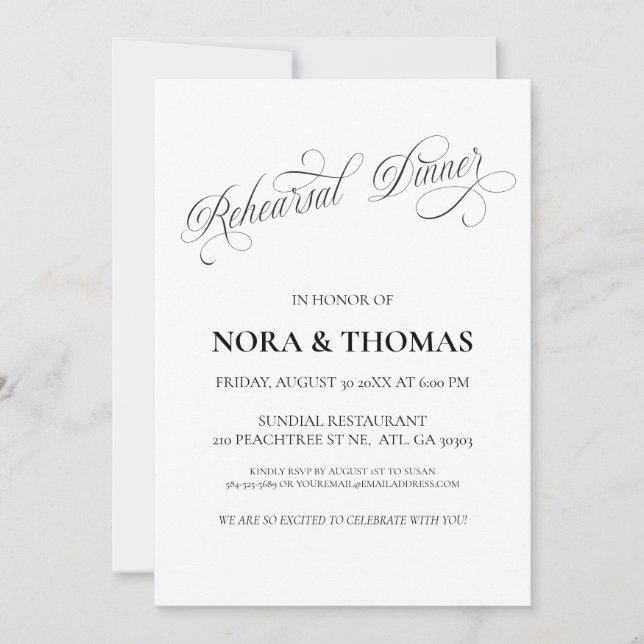 Convite The Night Before Rehearsal Dinner Invitation (Frente)