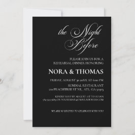 Convite The Night Before Rehearsal Dinner Invitation Black