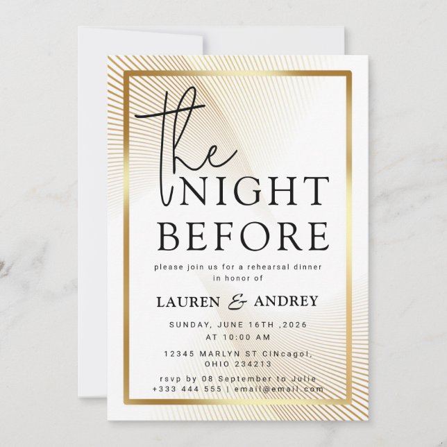 Convite The Night Before Wedding Invitation (Frente)