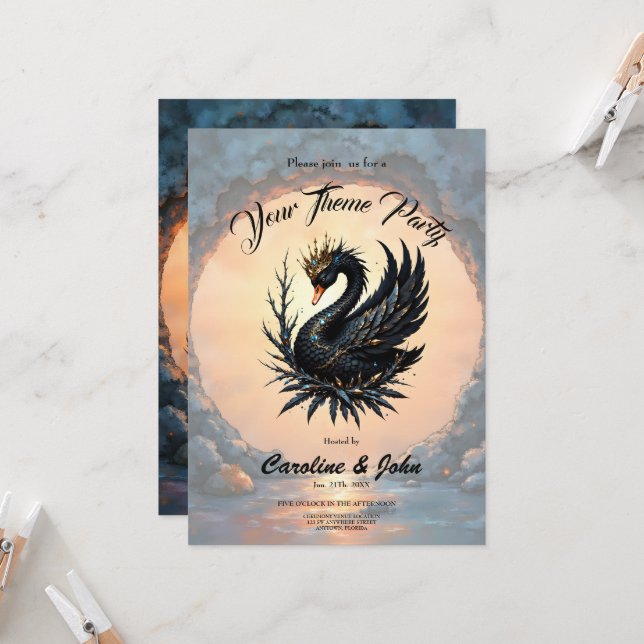 Convite The Obsidian Swan of Moonlit Grace.  (Frente/Verso In Situ)