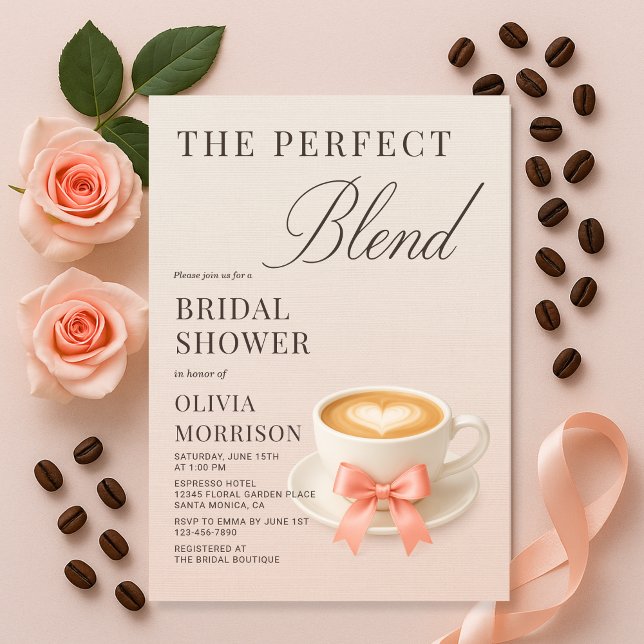 Convite The Perfect Blend Coquette Coffee Bridal Shower (Criador carregado)