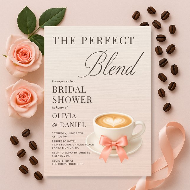 Convite The Perfect Blend Couple Shower Coffee (Criador carregado)