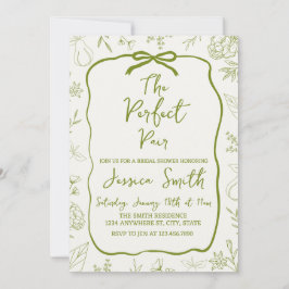 Convite The Perfect Pair Green Bridal Shower Invitation