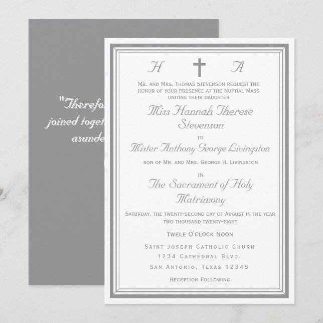 Convite The Refined Catholic Silver Wedding (Frente/Verso)