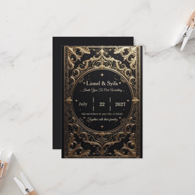 Convite The Royal Choice: "Royal Baroque Wedding Invitatio (Frente/Verso In Situ)