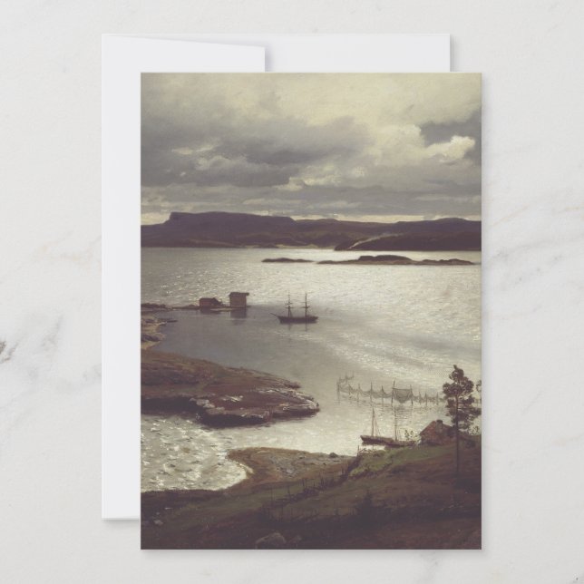 Convite The Sandvik Fiord by Hans Gude (Frente)