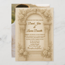 Convite The Sculpted Vow Photo Wedding Invitation