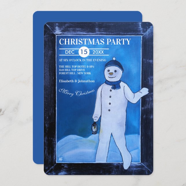 Convite The Snowman's Escape Christmas Party (Frente/Verso)