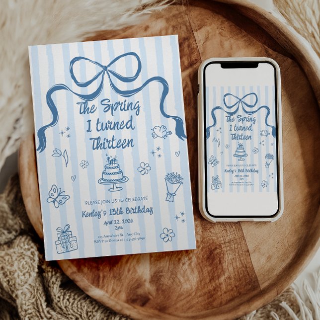 Convite The Spring I turned 13 Birthday Invitation (Criador carregado)