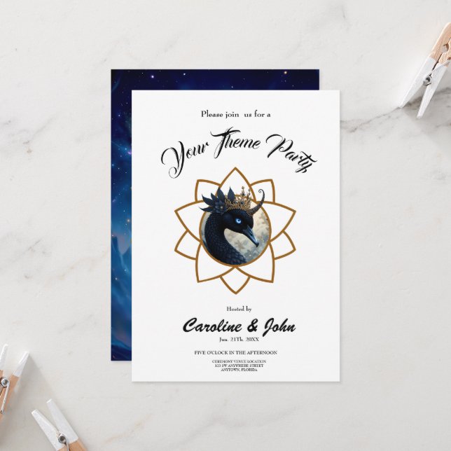 Convite The Swan Who Guards the Moon.   (Frente/Verso In Situ)