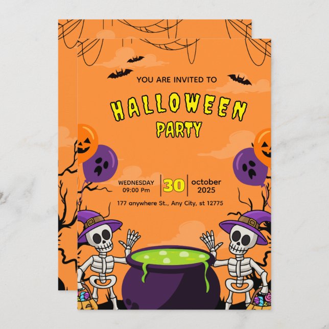 Convite The ultimate Halloween invitation of this year (Frente/Verso)
