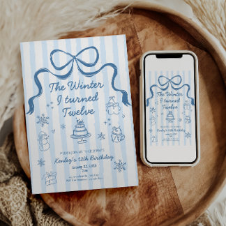 Convite The Winter I turned 12 Birthday Invitation