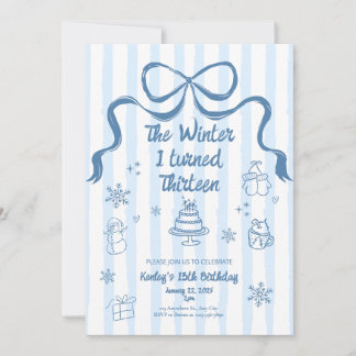 Convite The Winter I turned 13 Birthday Invitation