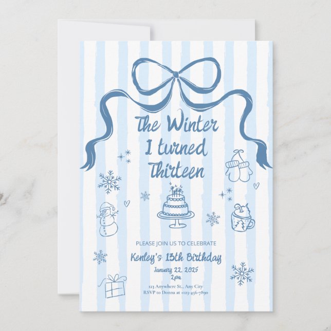 Convite The Winter I turned 13 Birthday Invitation (Frente)
