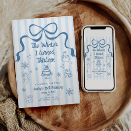 Convite The Winter I turned 13 Birthday Invitation