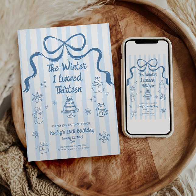 Convite The Winter I turned 13 Birthday Invitation (Criador carregado)