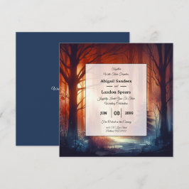 Convite The Woodland Spell of Falling Leaves Wedding