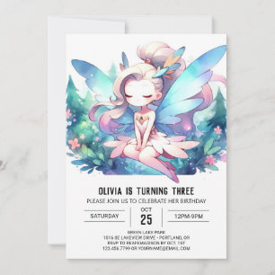 Convite Theme Adorable Fairy Birthday