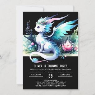 Convite Theme Modern Dragon Birthday