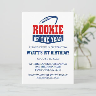 Convite Theme Rookie do Ano primeiro aniversario
