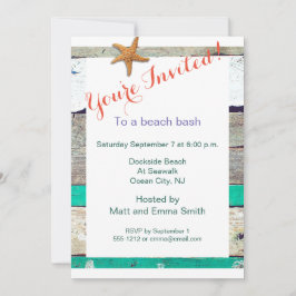 Convite Theme Starfish Rustic Casamento