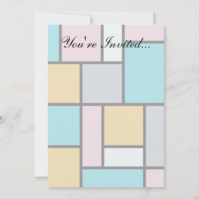 Convite Theo Van Doesburg - Composição 17 - Arte Mondrian (Frente)