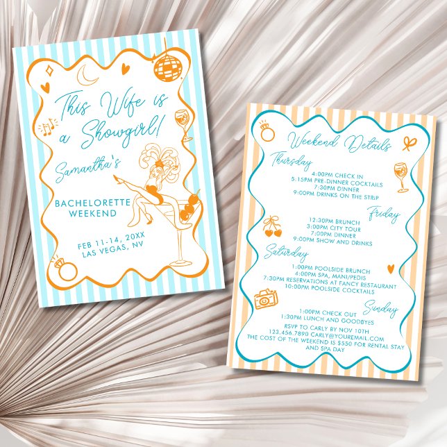 Convite This Wife Is A Showgirl Bach Party 4-Day Itinerary (Criador carregado)