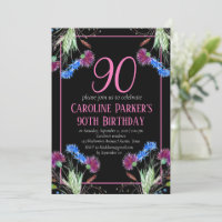 Thiste Scottish 90 Birthday Purple Floral