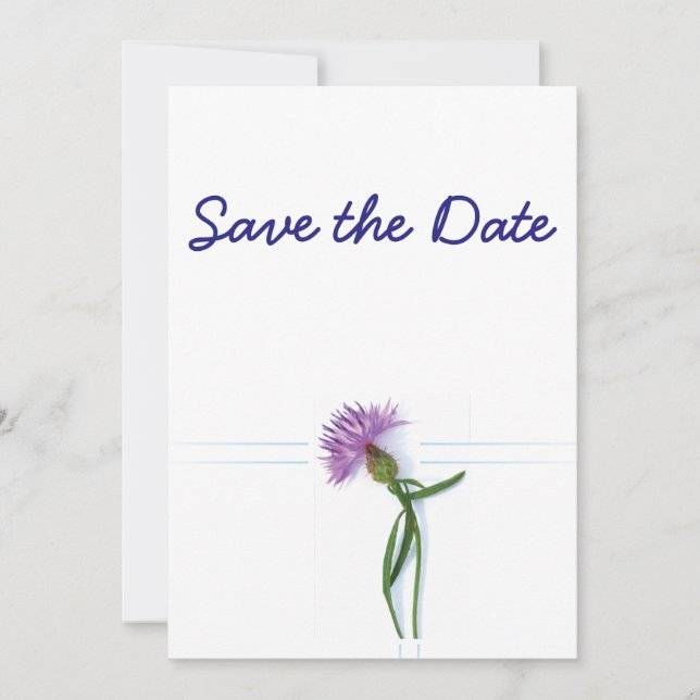 Convite Thistle de Casamento Céltico e Escocês Tradicional (Frente)