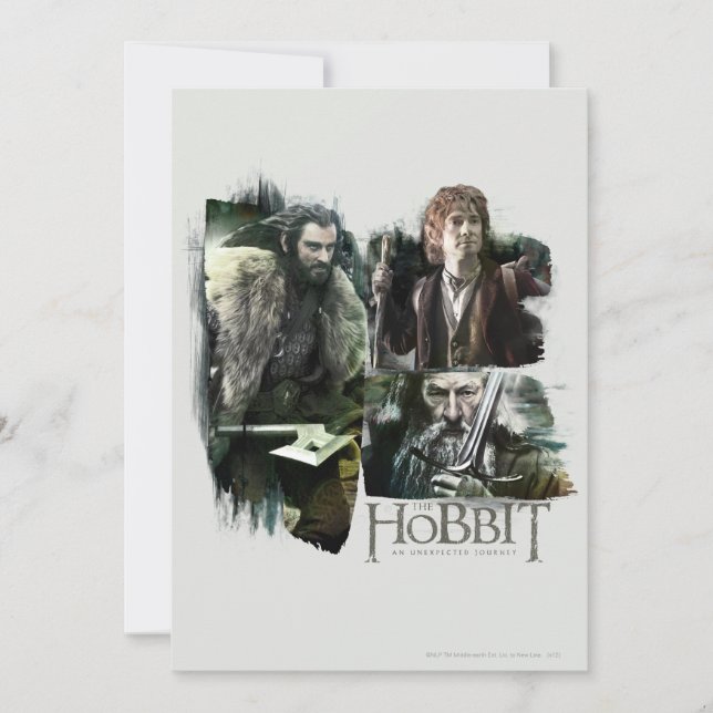 Convite THORIN OAKENSHIELD™, BILBO BAGGINS™ E Gandalf Art (Frente)