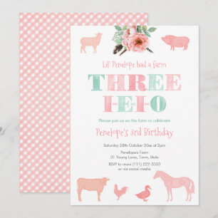 Convite THREE-IEIO, Festa de Aniversário de 3 Anos da Meni