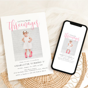 Convite Threenager   Foto Festa de 3 Anos